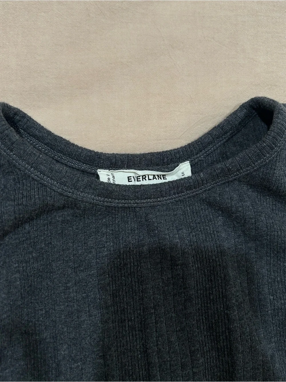 Everlane Lounge Rib Cropped Shirt - Gray